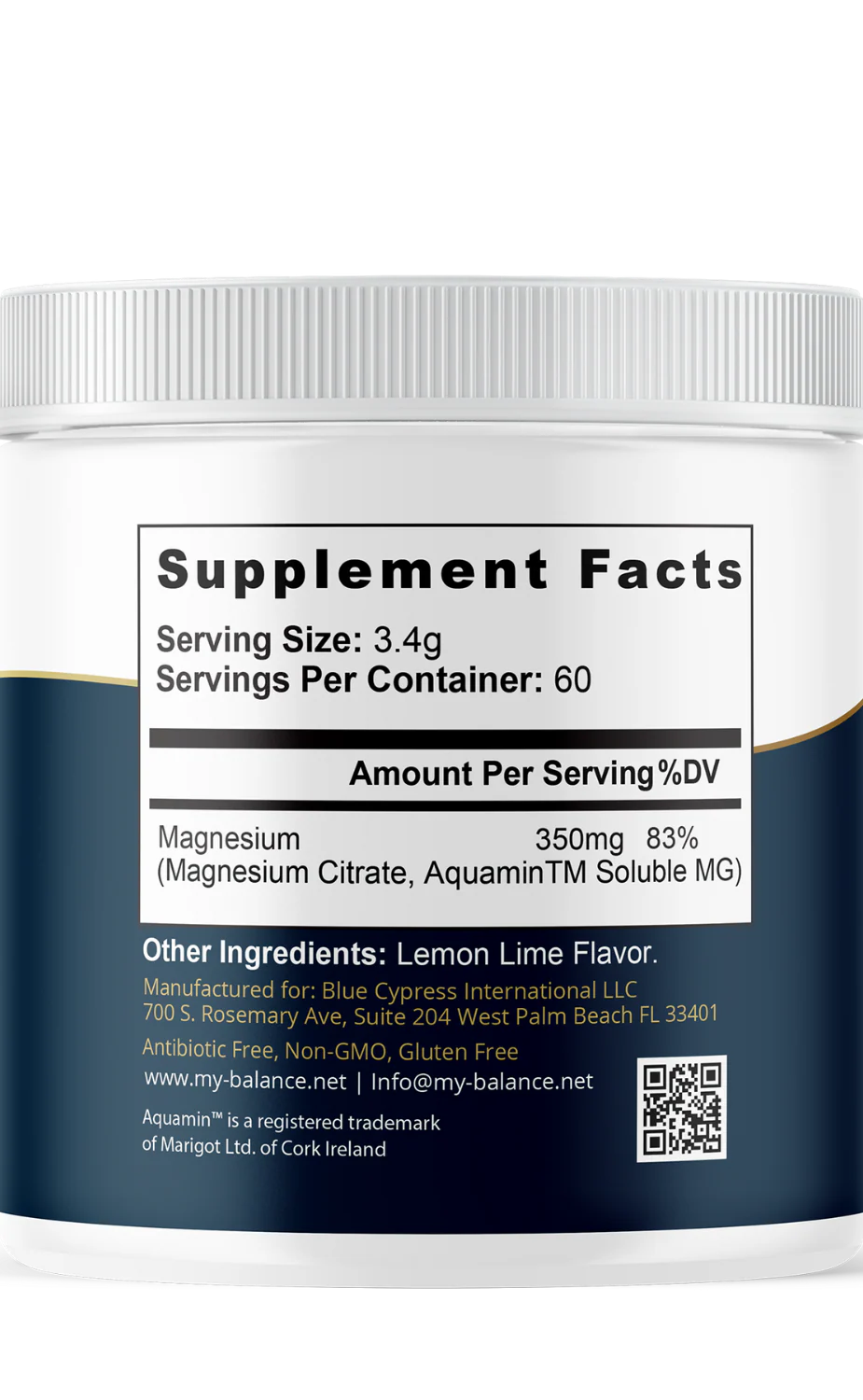 My Balance - Magnesium Powder - Magnesium Citrate & Aquamin™