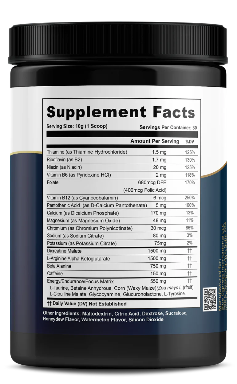 My Balance - Nitric Oxide Booster Powder Mix – Blue Raspberry Flavor